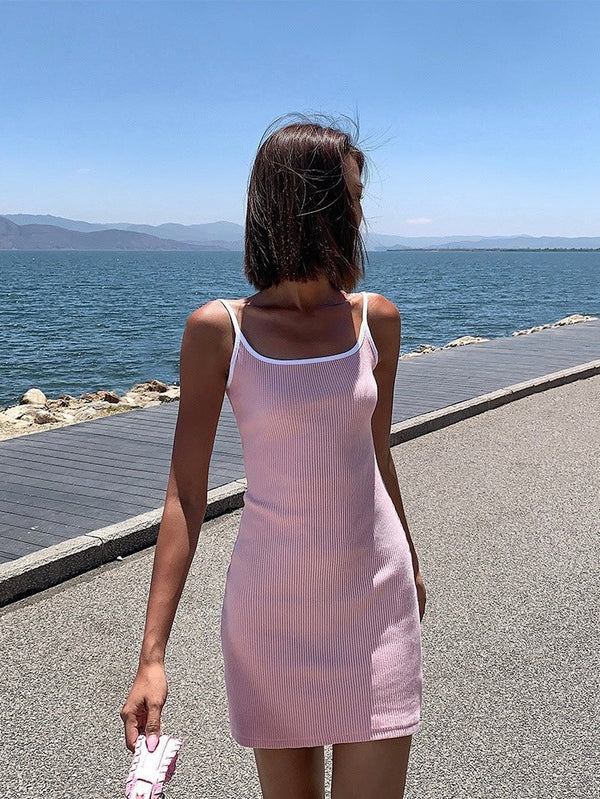 Suspender Knitted Short Dress