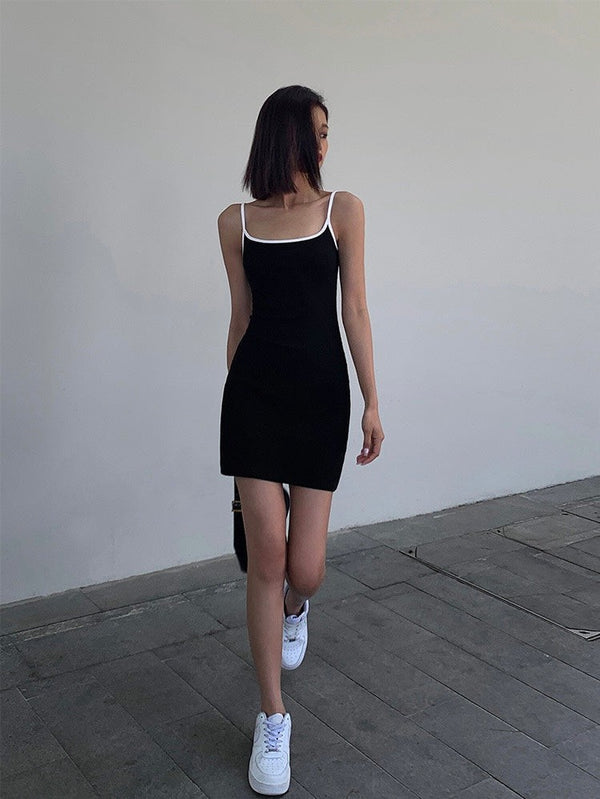 Suspender Knitted Short Dress