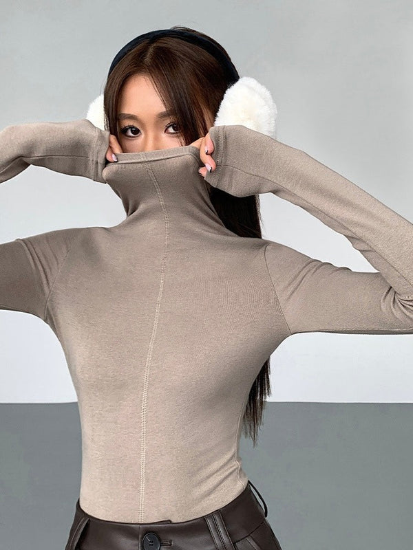 High Collar Slim Fit Knit