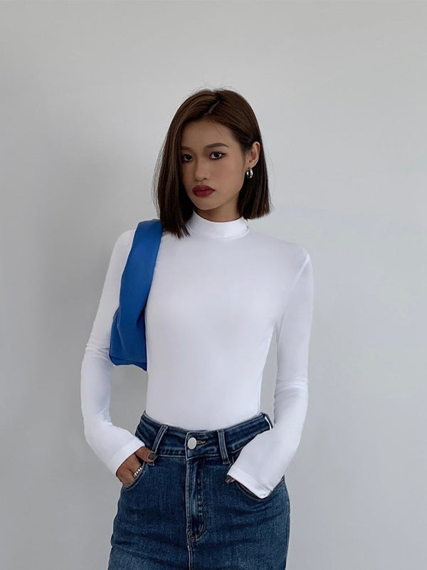 Half-high Collar Slim-fit Knitted Sweater