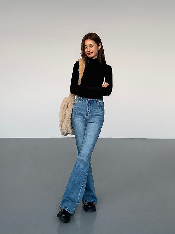 High Collar Slim Fit Knit
