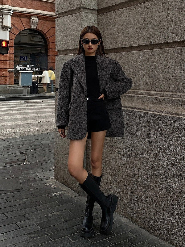 Gray Lazy Fur Jacket