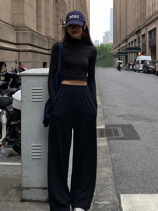 Elastic Wide Leg Sweatpants