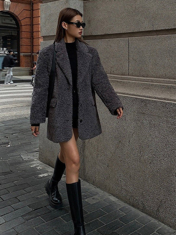 Gray Lazy Fur Jacket