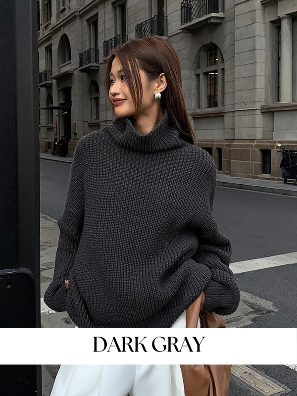 High Collar Loose Knitted Sweater