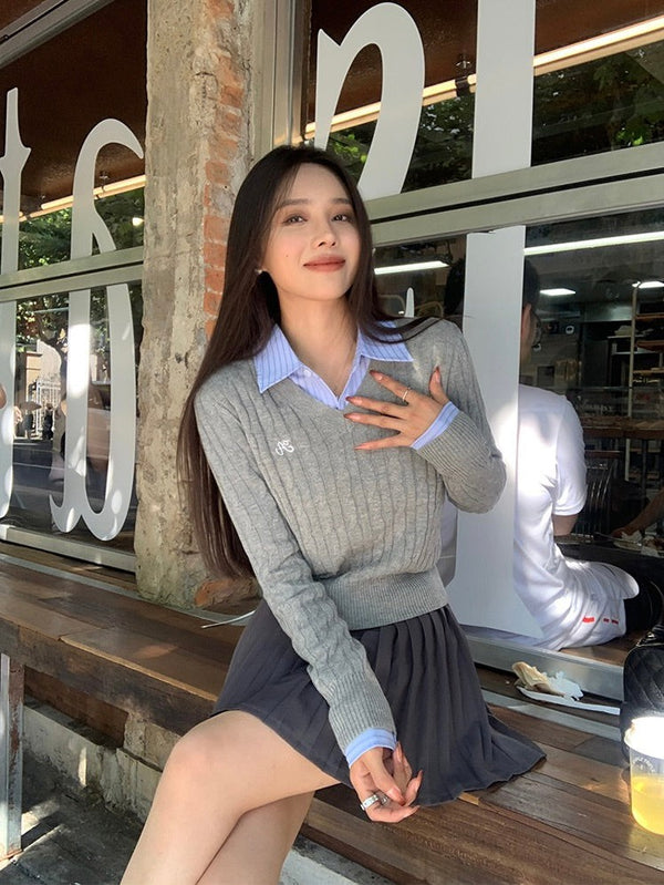 A-line Pleated Short Skirt