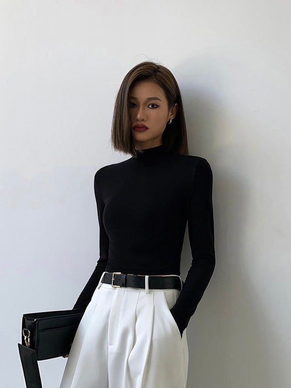 Half-high Collar Slim-fit Knitted Sweater