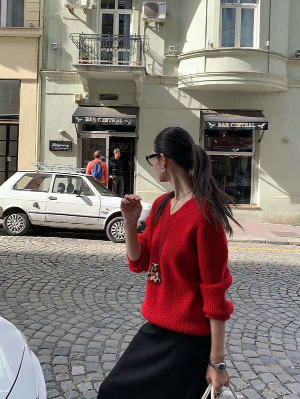 V-neck Pullover Sweater