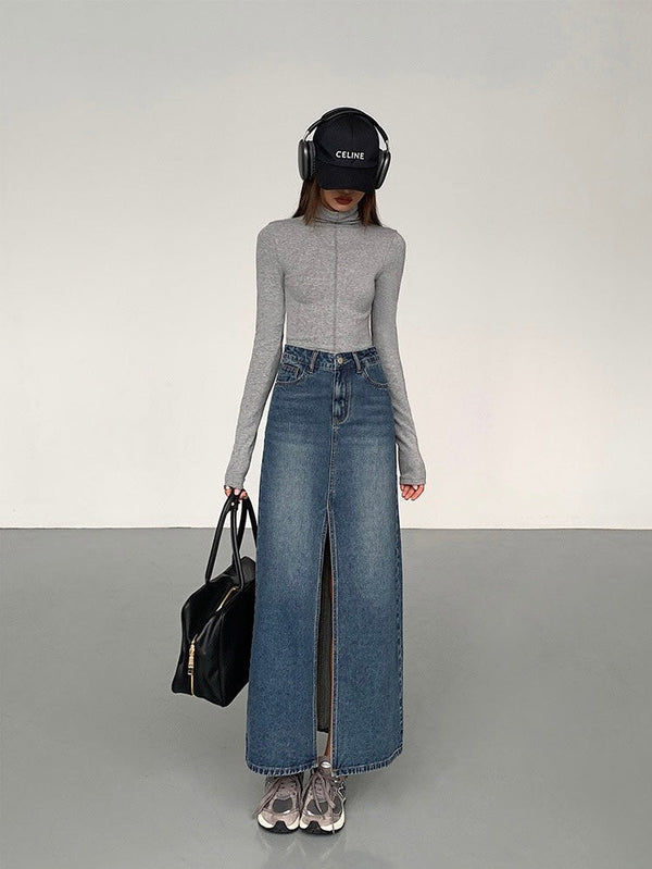 High Collar Slim Fit Knit