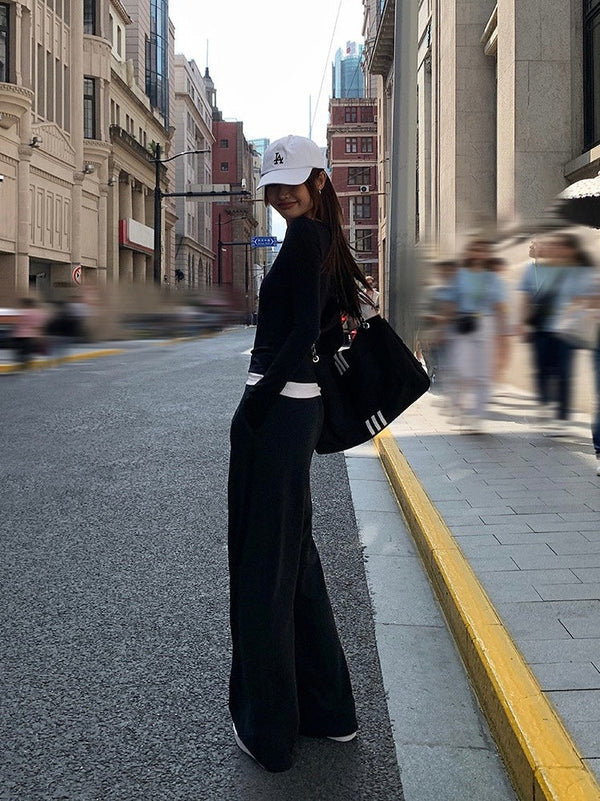 Elastic Wide Leg Sweatpants