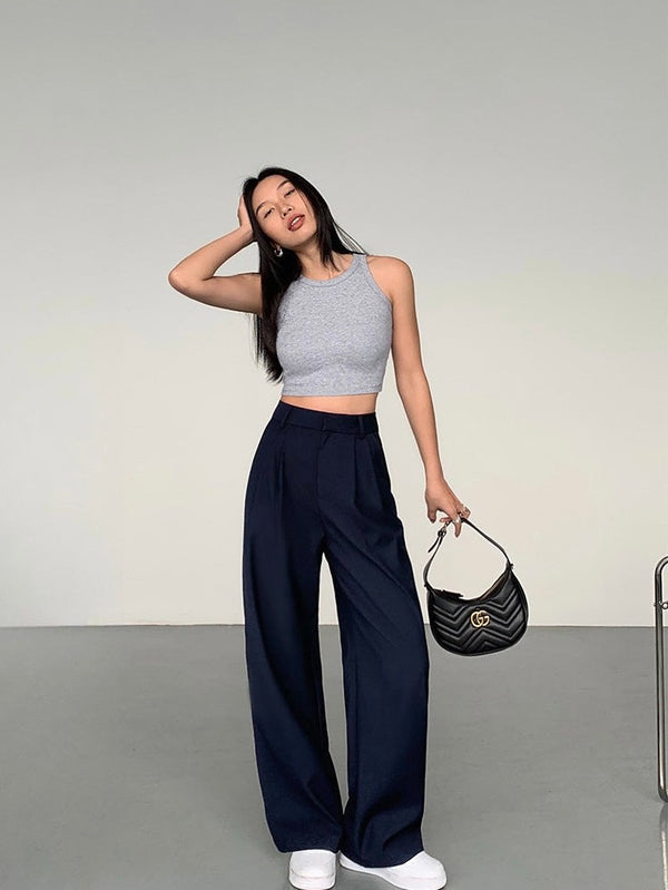 High Waist Straight Pants