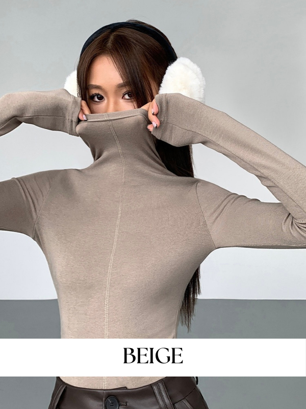 High Collar Slim Fit Knit