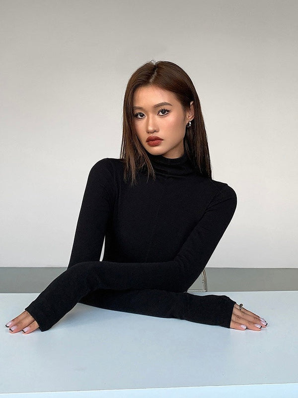 High Collar Slim Fit Knit