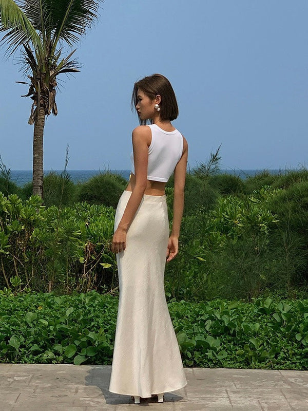 High Waist Fishtail Long Skirt