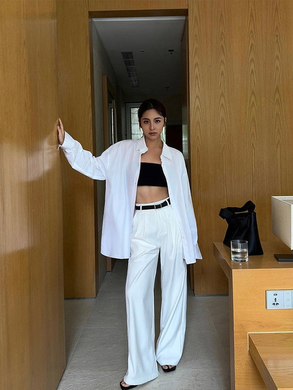 High Waist Straight Pants