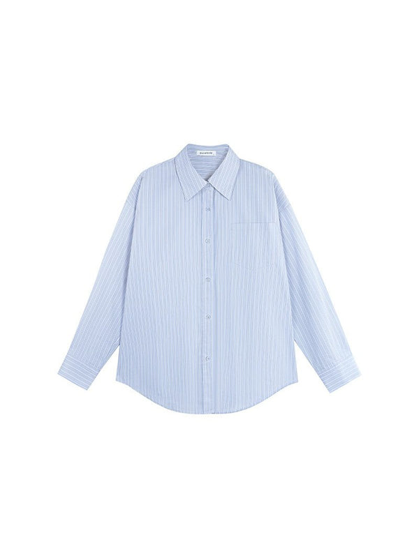 High-grade Blue Striped Shirt