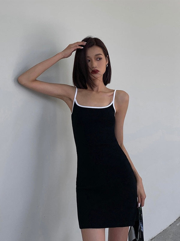 Suspender Knitted Short Dress