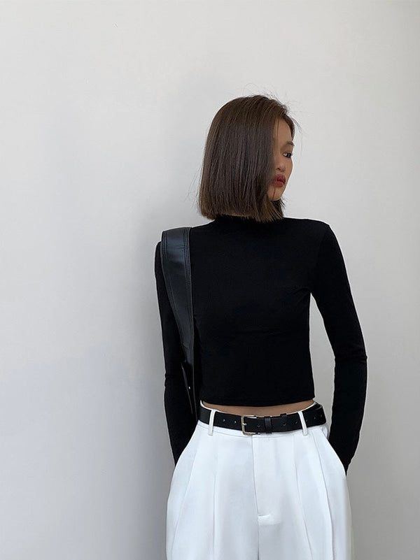 Half-high Collar Slim-fit Knitted Sweater