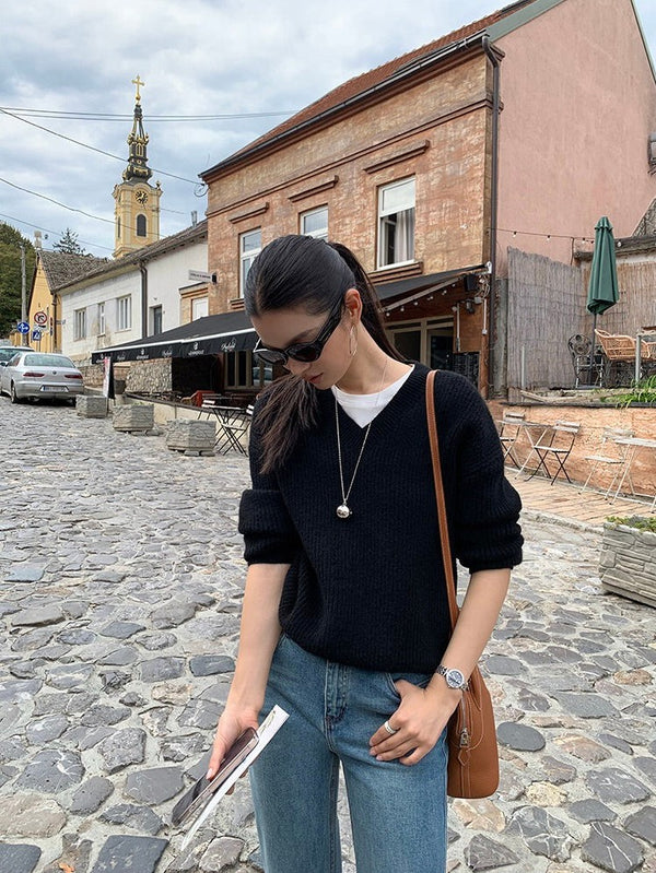 V-neck Pullover Sweater