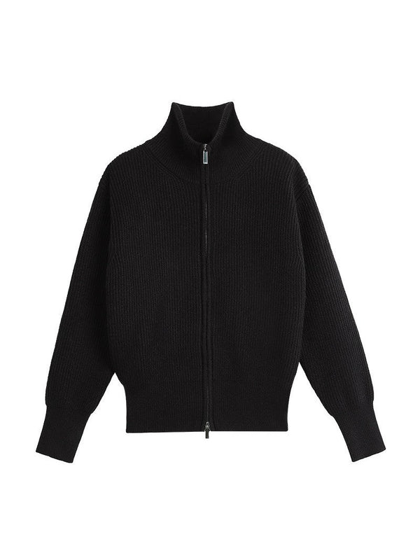 Double Zipper Lapel Sweater