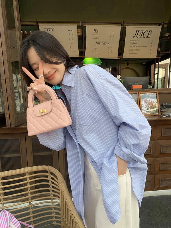 High-grade Blue Striped Shirt