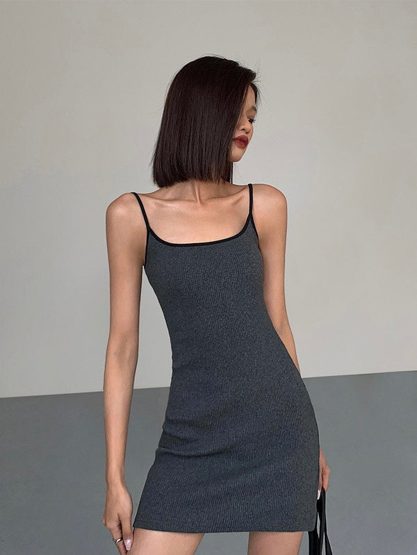 Suspender Knitted Short Dress