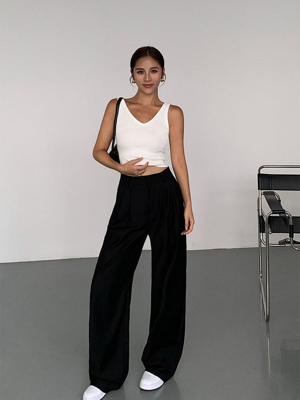 High Waist Straight Pants