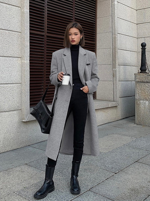 Woolen Mid-length Coat
