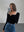 Contrast Square Collar Knit T-shirt