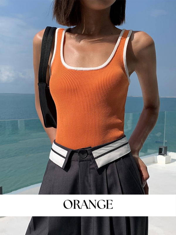 Contrast Color U-neck Camisole