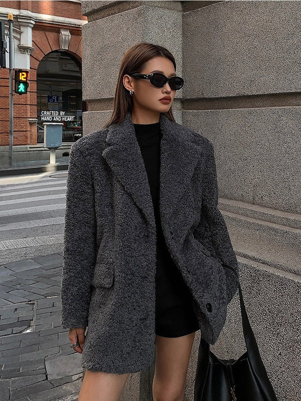 Gray Lazy Fur Jacket
