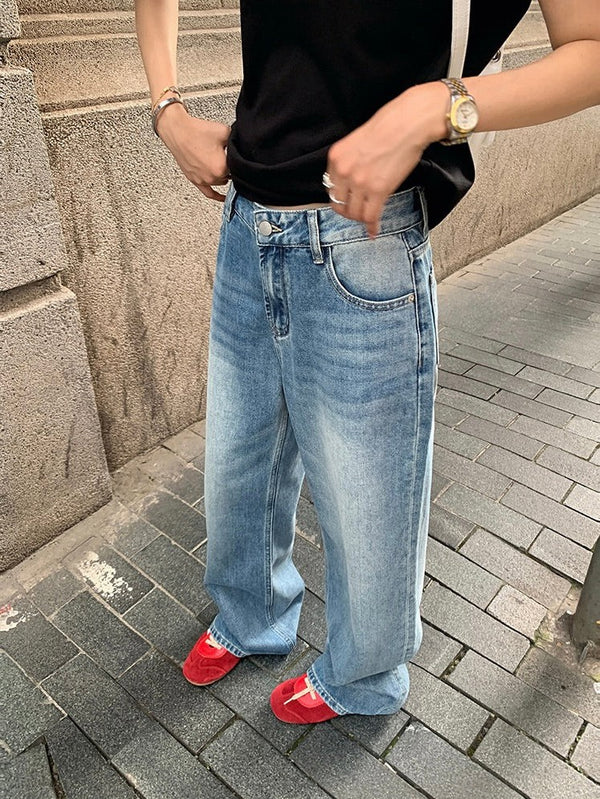 Wide-leg Straight Jeans