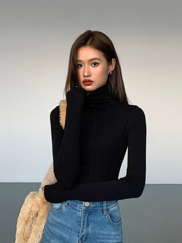 High Collar Slim Fit Knit