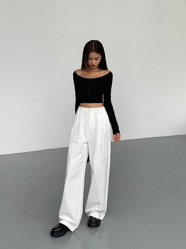 Round Neck Button Sweater