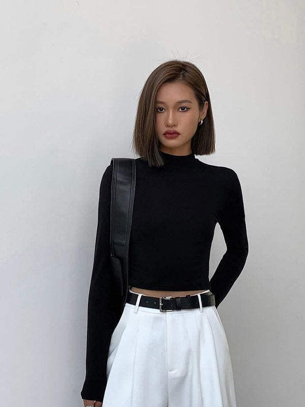Half-high Collar Slim-fit Knitted Sweater