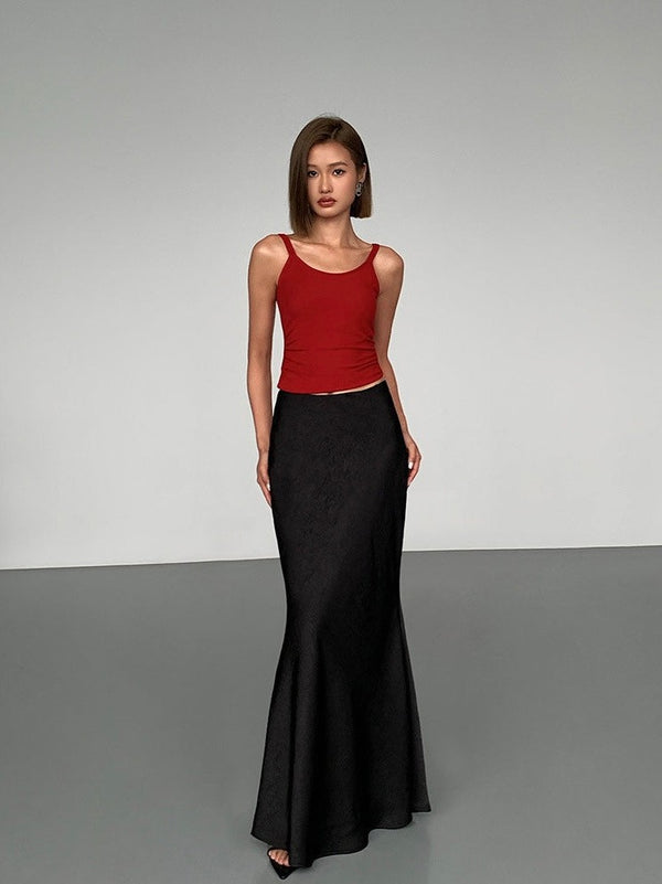 High Waist Fishtail Long Skirt