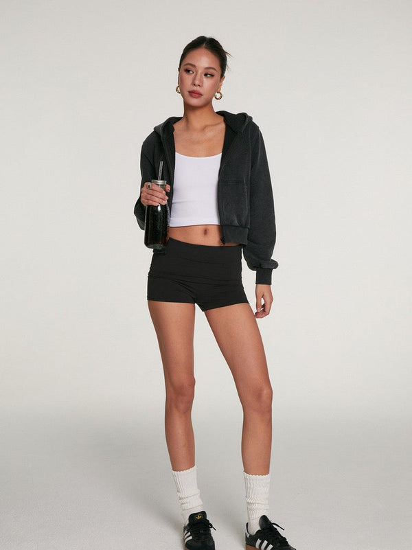 Sporty Short Zipper Hoodie