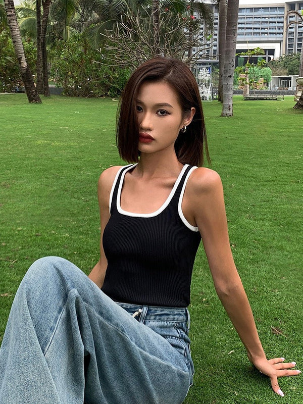 Contrast Color U-neck Camisole