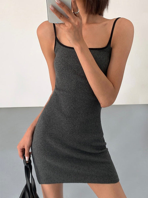 Suspender Knitted Short Dress