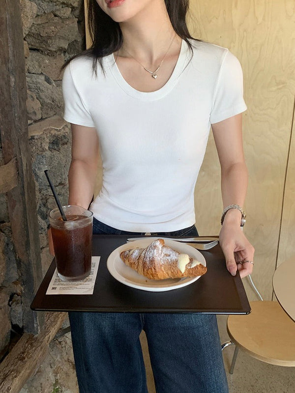 U-neck Slim T-shirt