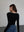 Contrast Square Collar Knit T-shirt