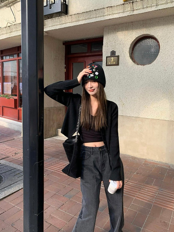 Black Straight Jeans