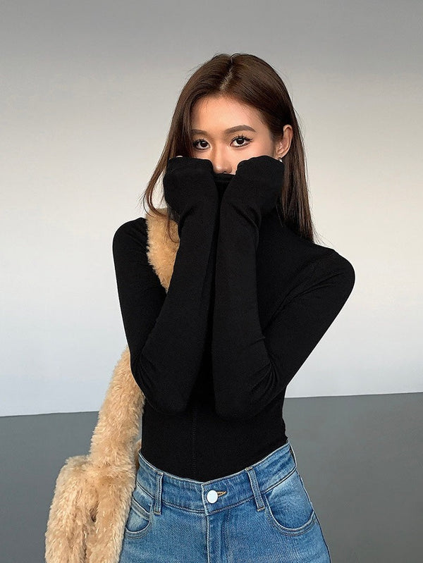 High Collar Slim Fit Knit