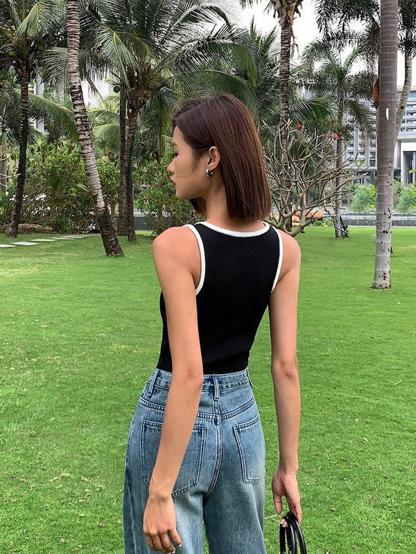 Contrast Color U-neck Camisole