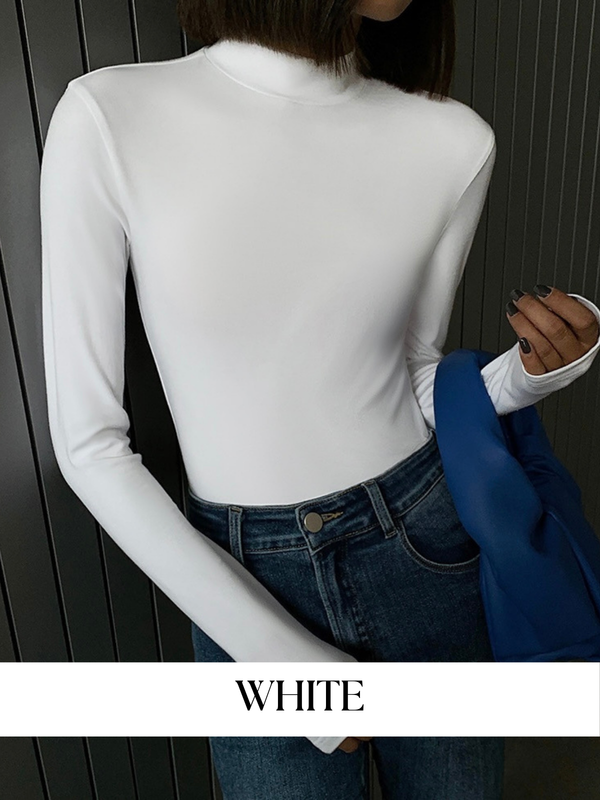 Half-high Collar Slim-fit Knitted Sweater