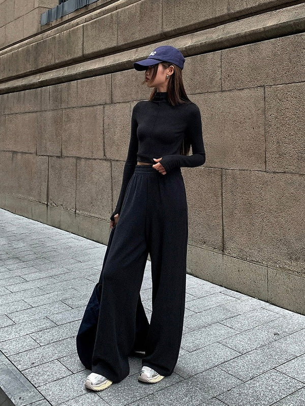 Elastic Wide Leg Sweatpants
