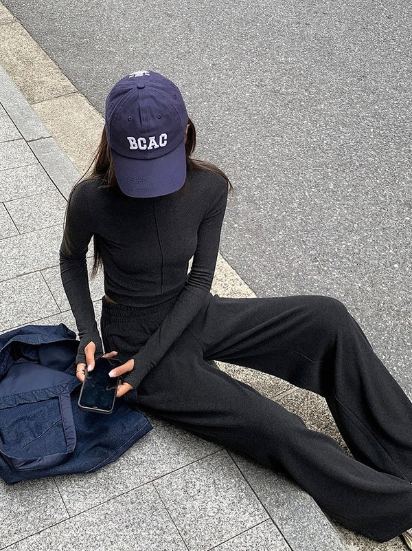 Elastic Wide Leg Sweatpants
