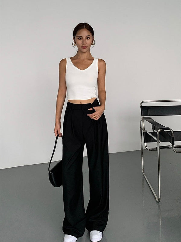 High Waist Straight Pants