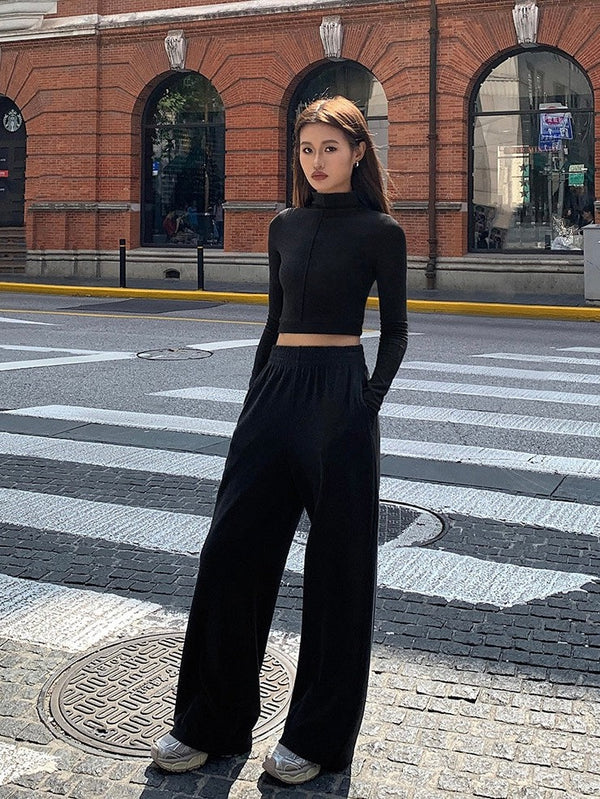 Elastic Wide Leg Sweatpants