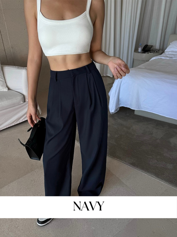 High Waist Straight Pants